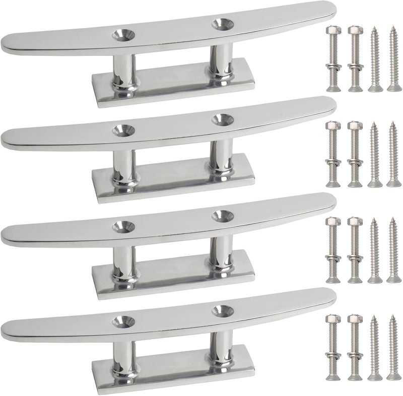 VEITHI Boat Cleat Flat Top, 316 Stainless Steel Boat Dock Cleats,Rope Cleat,Dock Cleats with Screws for Marine or Nautical Decor and Dock Cleat Decorative(5 Sizes,2Color,2Pack,4Pack) - Image 1